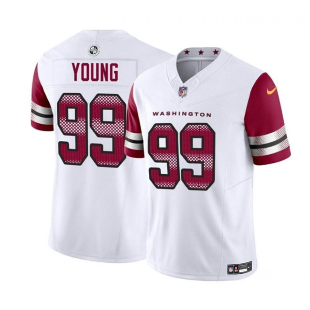 Men's Washington Commanders #99 Chase Young White 2023 F.U.S.E. Vapor Limited Stitched Football Jersey 