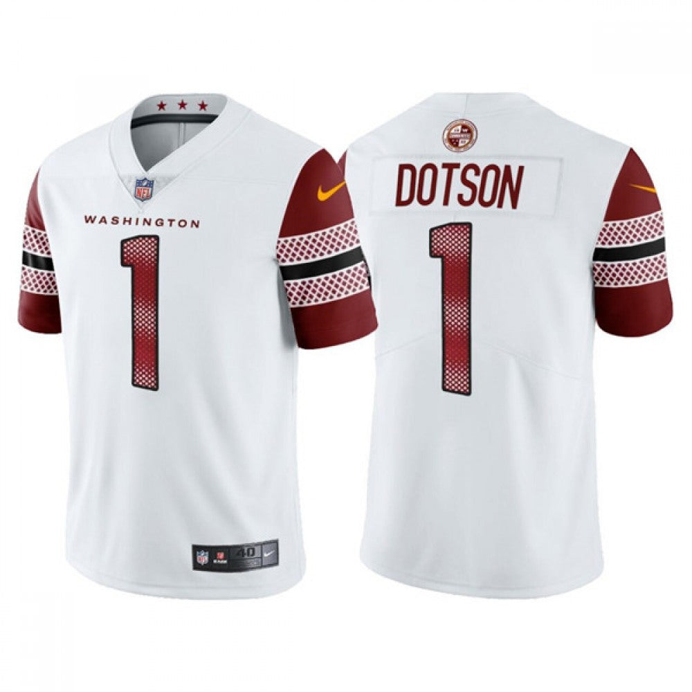 Men's Washington Commanders #1 Jahan Dotson White Vapor Untouchable Stitched Football Jersey 