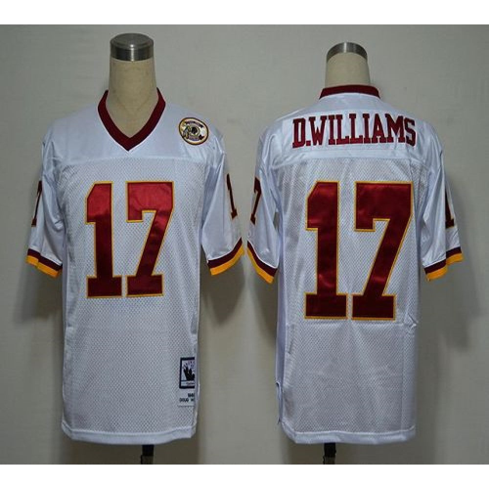 Mitchell and Ness 50TH Redskins #17 D.Williams White Stitched NFL Jersey 