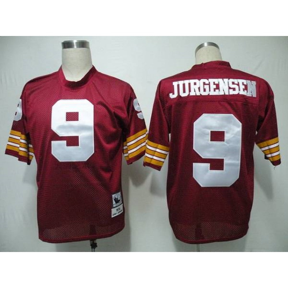 Mitchell and Ness Redskins #9 Jurgensen Red Stitched Throwback NFL Jersey 