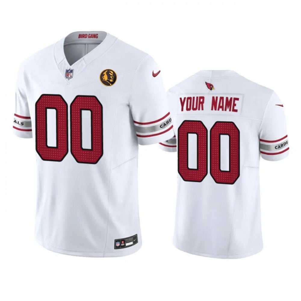 Men's Arizona Cardinals Active Player Custom White 2023 F.U.S.E. With John Madden Patch Vapor Limited Stitched Football Jersey 