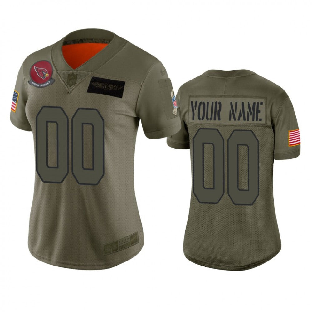 Women's Arizona Cardinals Customized 2019 Camo Salute To Service NFL Stitched Limited Jersey(Run Small 