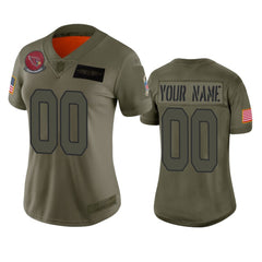 Women's Arizona Cardinals Customized 2019 Camo Salute To Service NFL Stitched Limited Jersey(Run Small 