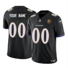 Men's Baltimore Ravens Active Player Custom Black 2023 F.U.S.E. With John Madden Patch Vapor Limited Football Jersey 