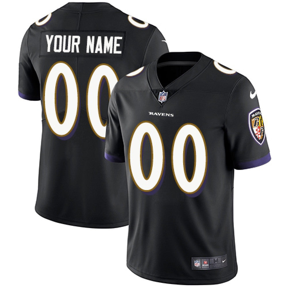 Men's Baltimore Ravens ACTIVE PLAYE Custom Black Vapor Untouchable Limited NFL Jersey 