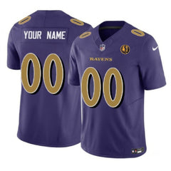 Men's Baltimore Ravens Active Player Custom Purple 2023 F.U.S.E. With John Madden Patch Color Rush Limited Football Jersey 