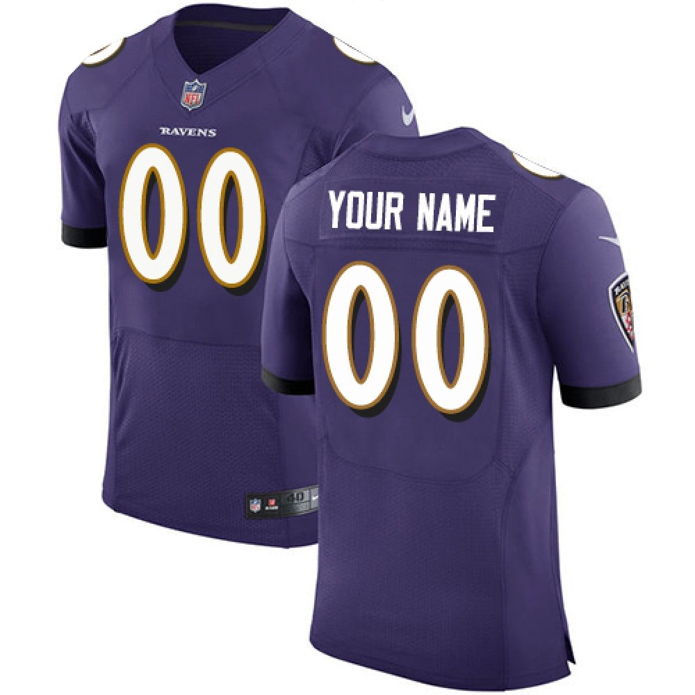 Men's Baltimore Ravens Purple Team Color Vapor Untouchable Custom Elite NFL Stitched Jersey 