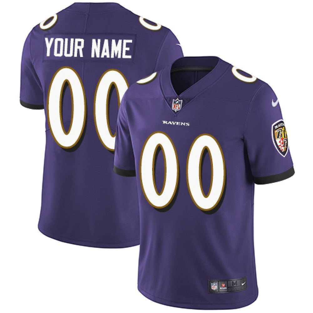 Men's Baltimore Ravens ACTIVE PLAYE Custom Purple Vapor Untouchable Limited Stitched NFL Jersey 