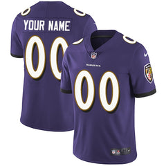 Men's Baltimore Ravens ACTIVE PLAYE Custom Purple Vapor Untouchable Limited Stitched NFL Jersey 
