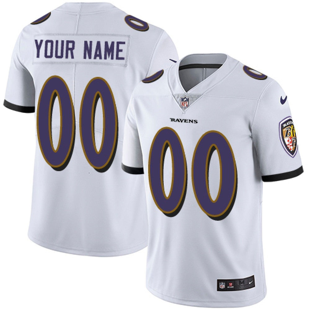 Men's Baltimore Ravens Customized White Vapor Untouchable NFL Stitched Limited Jersey 