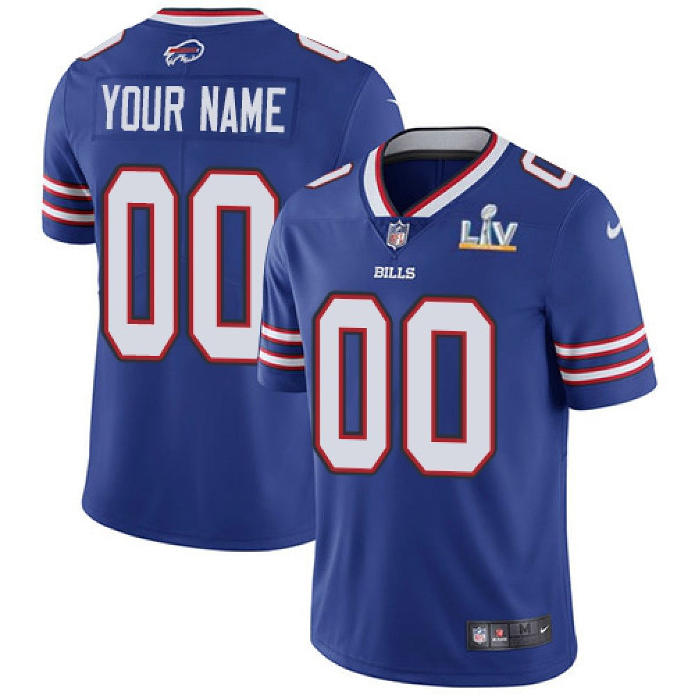 Men's Buffalo Bills Customized 2021 Blue Super Bowl LV Limited Stitched Jersey 