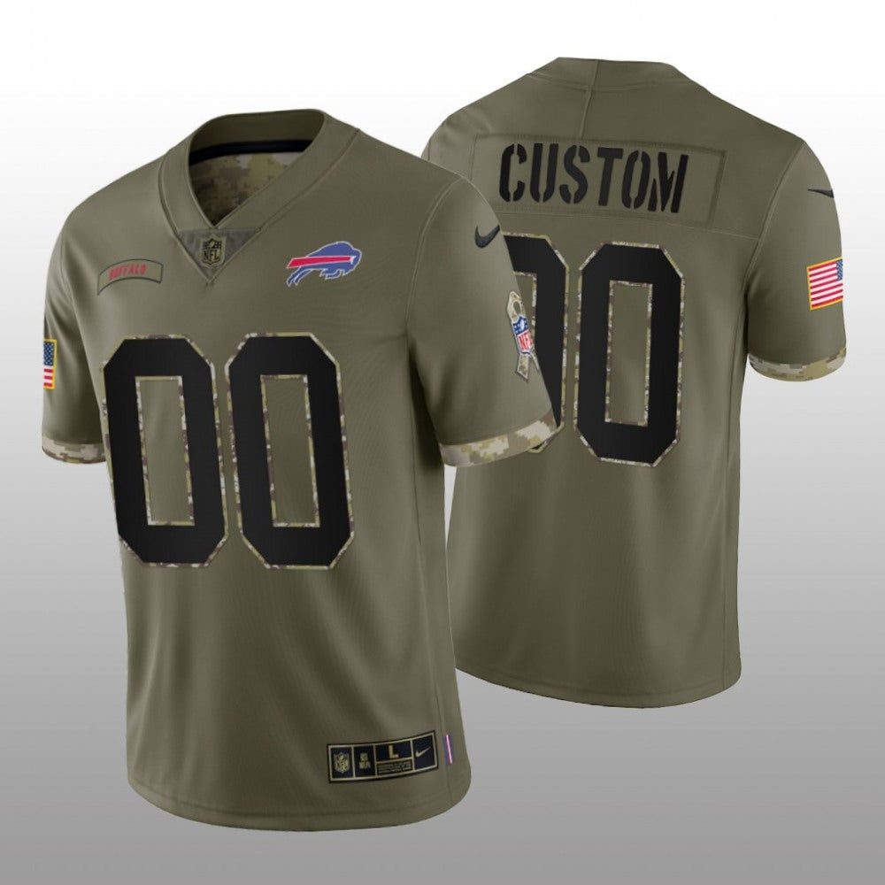 Men's Buffalo Bills ACTIVE PLAYER Custom Olive 2022 Salute To Service Limited Stitched Jersey 