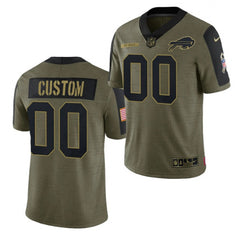Men's Buffalo Bills ACTIVE PLAYER Custom 2021 Olive Salute To Service Limited Stitched Jersey 