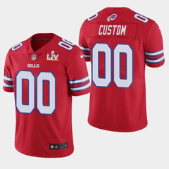 Men's Buffalo Bills Customized 2021 Red Super Bowl LV Limited Stitched Jersey 