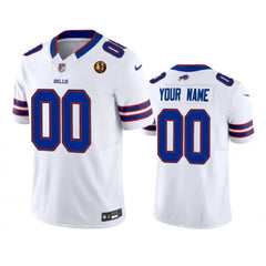 Men's Buffalo Bills Active Player Custom White 2023 F.U.S.E. With John Madden Patch Vapor Limited Stitched Football Jersey 