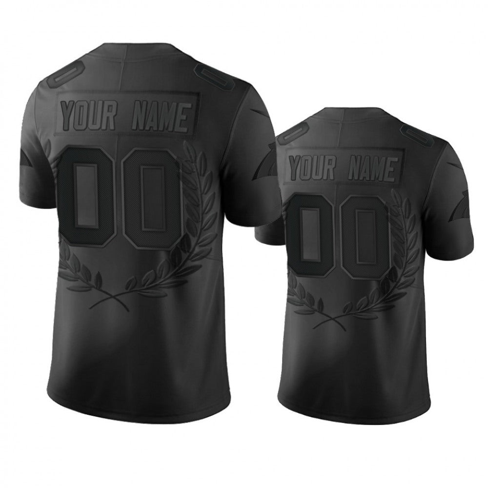 Men's Carolina Panthers Customized Black MVP Stitched Limited Jersey 