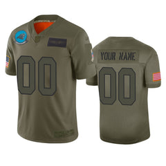 Men's Carolina Panthers Customized 2019 Camo Salute To Service NFL Stitched Limited Jersey 