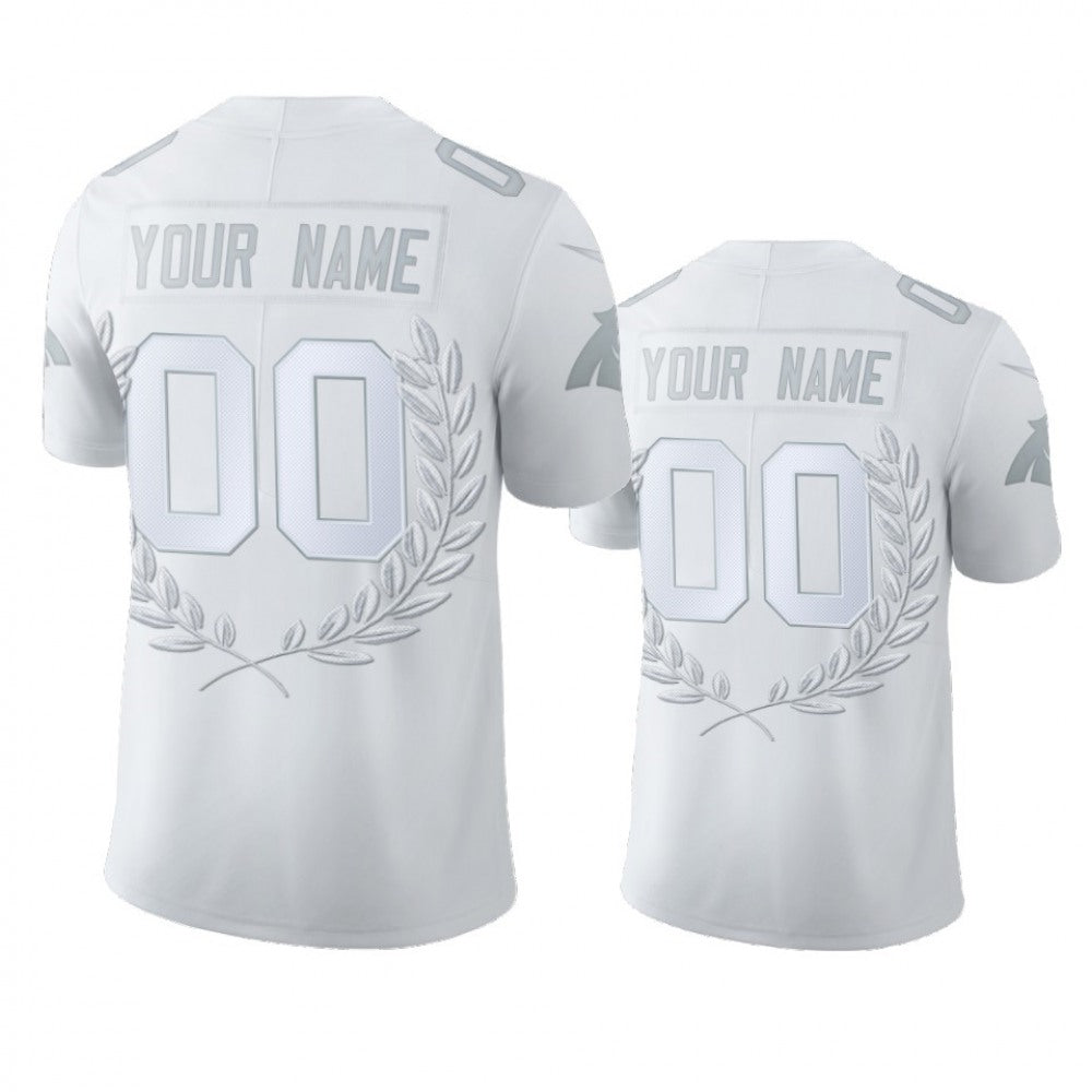 Men's Carolina Panthers Customized White MVP Stitched Limited Jersey 