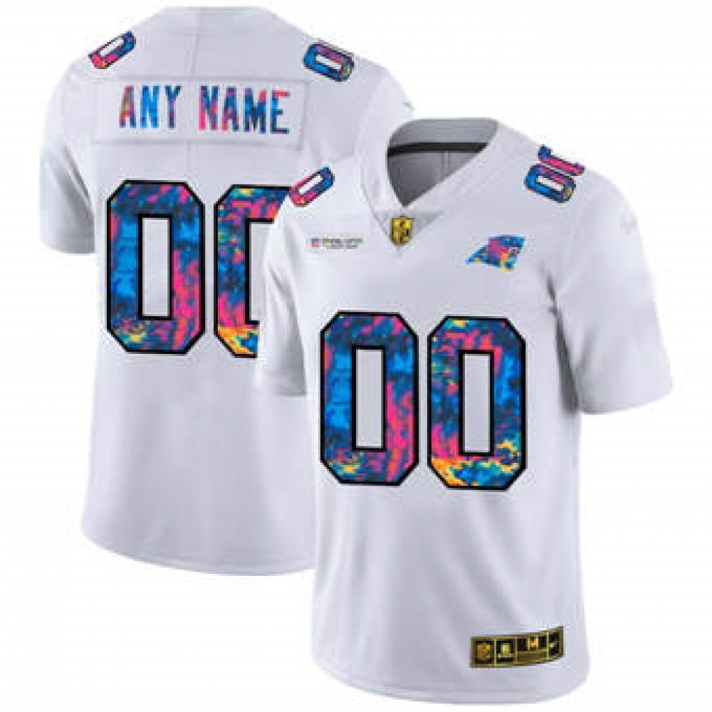 Men's Carolina Panthers ACTIVE PLAYER Custom 2020 White Crucial Catch Limited Stitched Jersey 