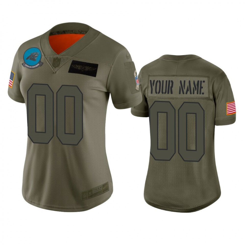 Women's Carolina Panthers Customized 2019 Camo Salute To Service NFL Stitched Limited Jersey(Run Small 