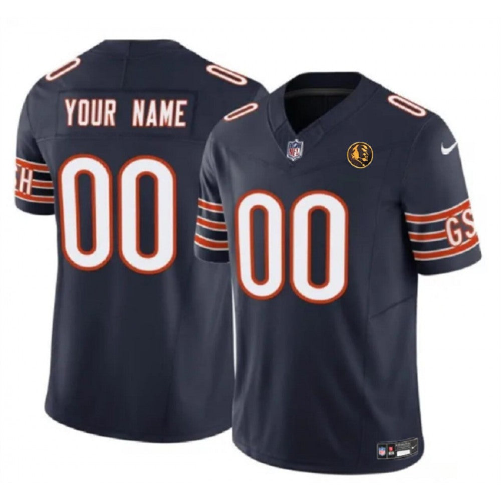Men's Chicago Bears Active Player Custom Navy 2023 F.U.S.E. With John Madden Patch Vapor Limited Stitched Football Jersey 