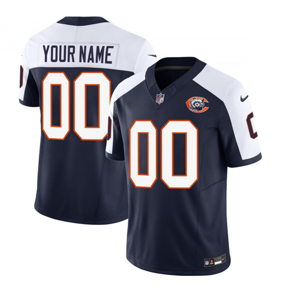 Men's Chicago Bears Active Player Custom 2023 F.U.S.E. Navy/White Throwback Limited Stitched Football Jersey 