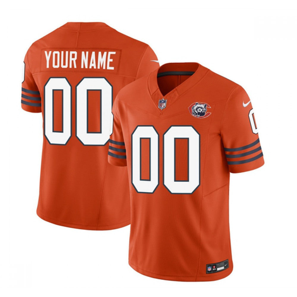Men's Chicago Bears Active Player Custom 2023 F.U.S.E. Orange Throwback Limited Stitched Football Jersey 