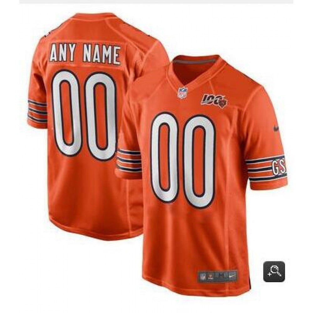 Men's Chicago Bears Customized Orange 2019 100th Season Limited Stitched NFL Game Jersey 