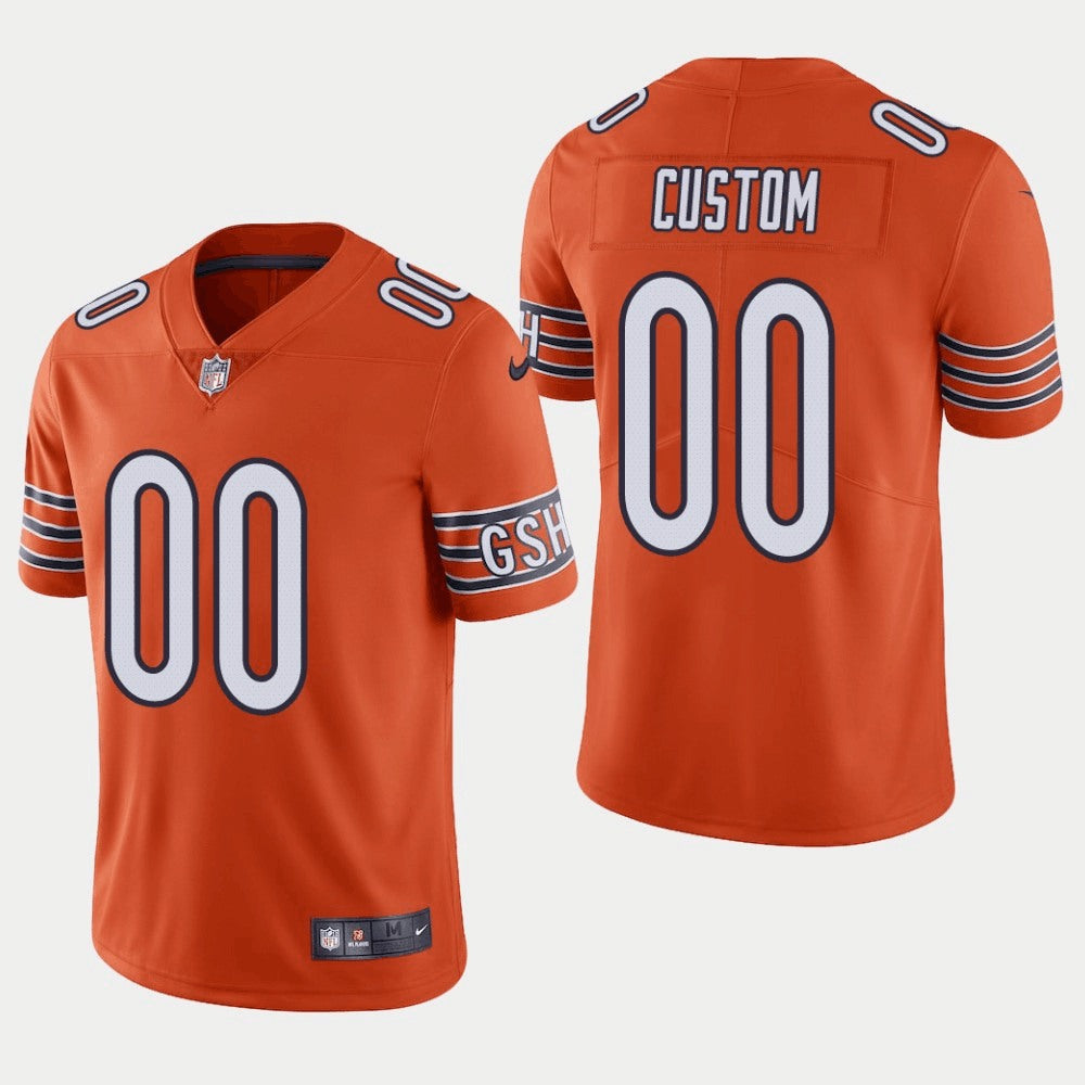 Men's Chicago Bears Customized Orange Vapor Untouchable NFL Stitched Limited Jersey 