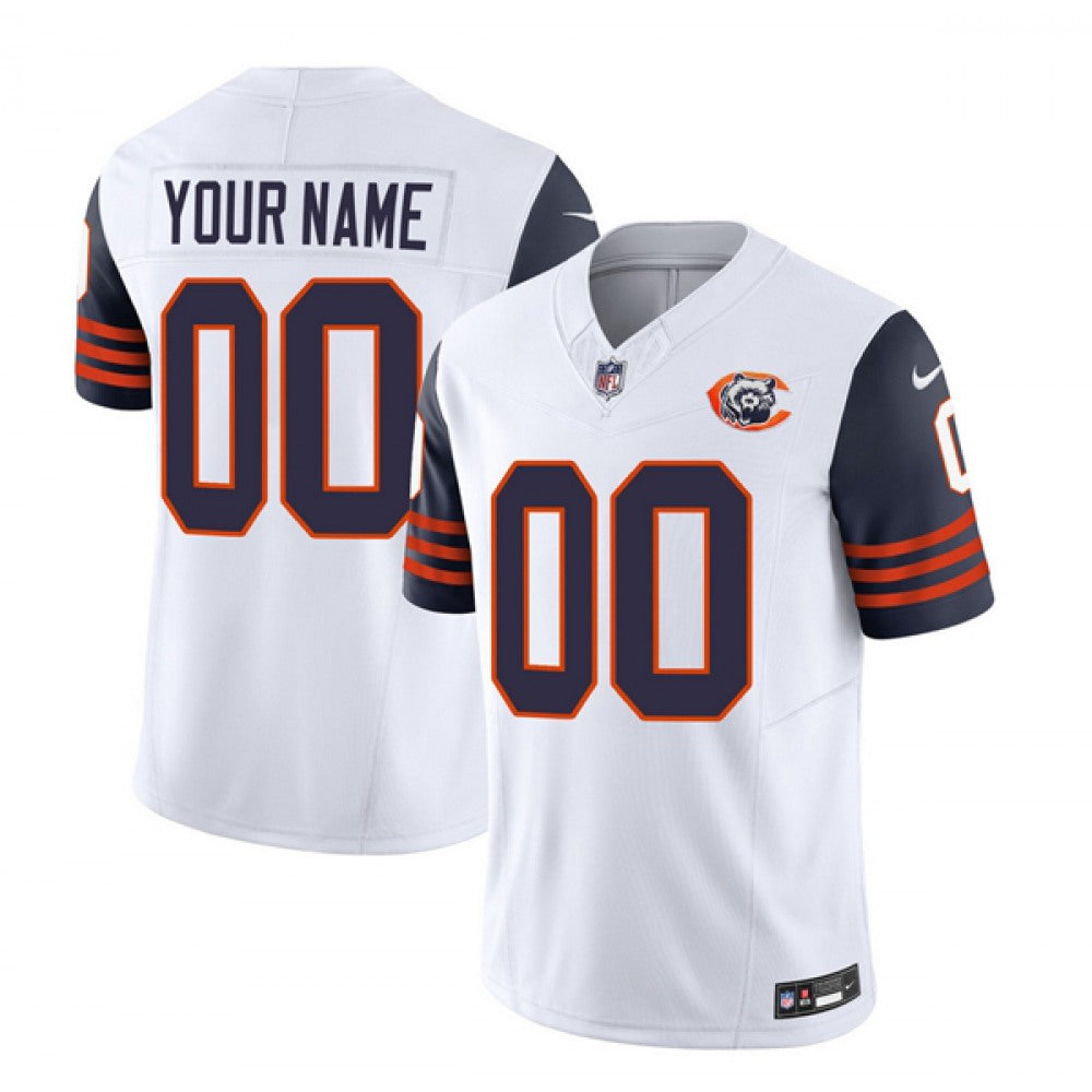 Men's Chicago Bears Active Player Custom 2023 F.U.S.E. White/Navy Throwback Limited Stitched Football Jersey 