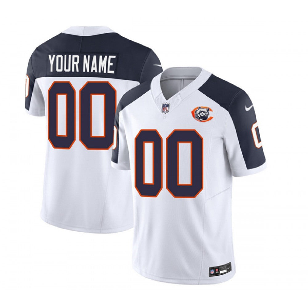 Men's Chicago Bears Active Player Custom 2023 F.U.S.E. White/Navy Throwback Limited Stitched Football Jersey 