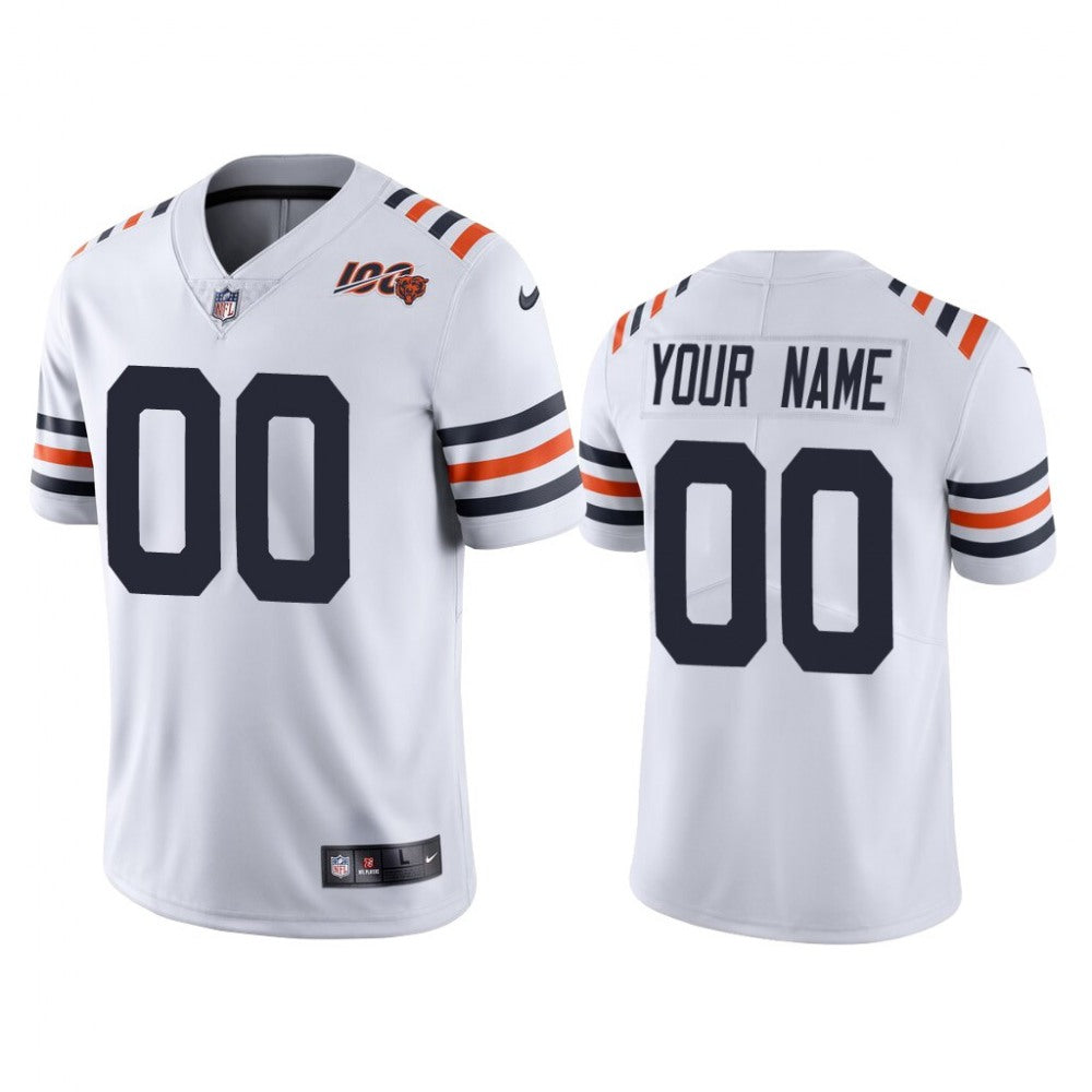 Men's Chicago Bears Customized White 2019 100th Season Limited Stitched NFL Jersey 