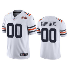 Men's Chicago Bears Customized White 2019 100th Season Limited Stitched NFL Jersey 