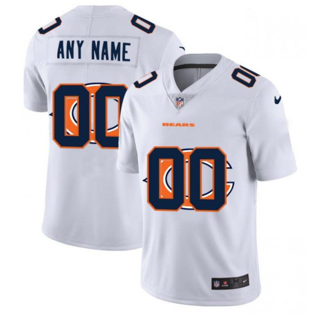 Men's Chicago Bears Customized 2020 White Team Big Logo Limited Stitched Jersey 