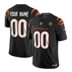 Men's Cincinnati Bengals Active Player Custom Black 2023 F.U.S.E. With John Madden Patch Vapor Limited Stitched Football Jersey 