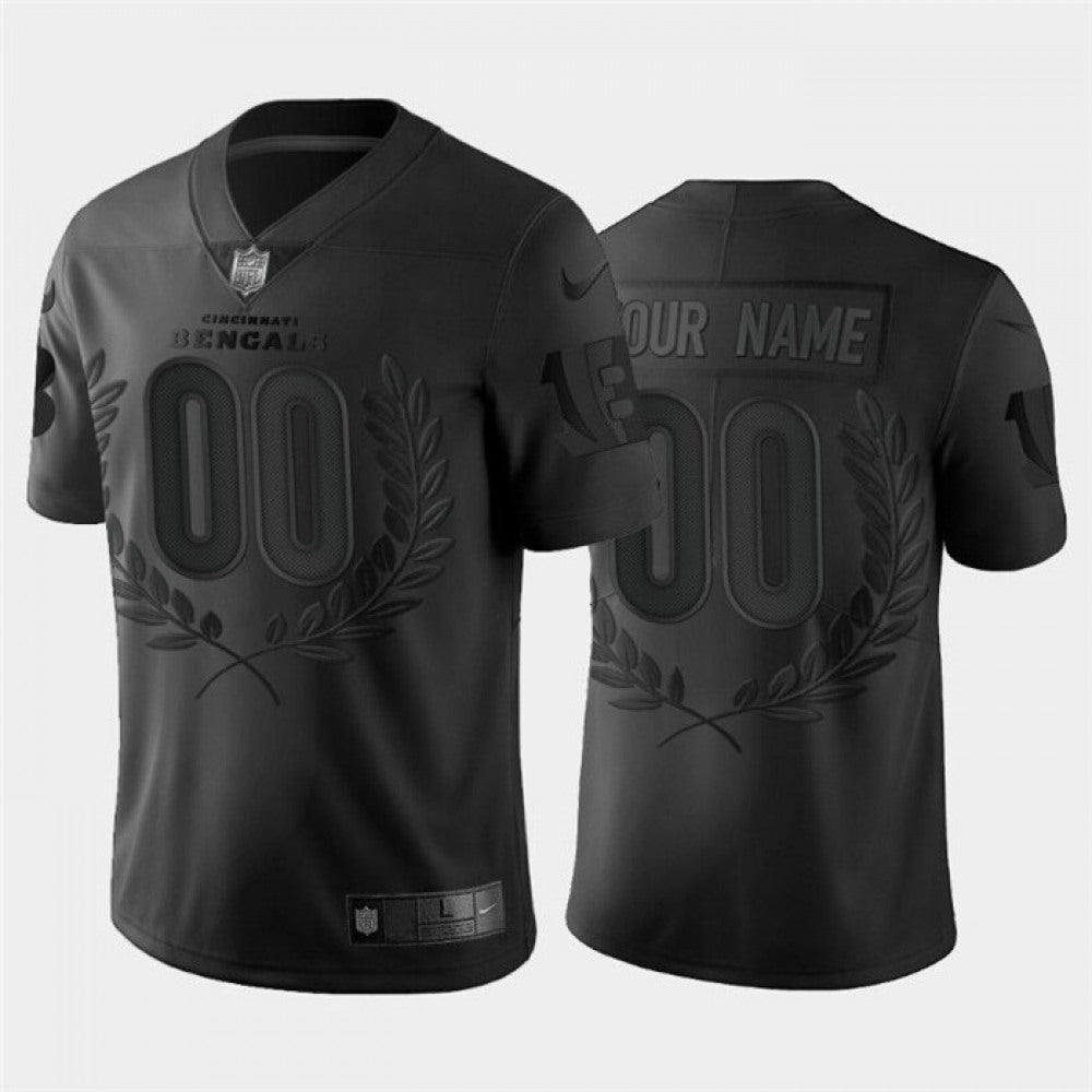 Men's Cincinnati Bengals Customized Black MVP Stitched Limited Jersey 
