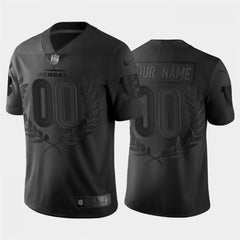 Men's Cincinnati Bengals Customized Black MVP Stitched Limited Jersey 
