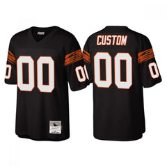 Men's Cincinnati Bengals Customized Black Throwback Legacy Stitched Jersey 