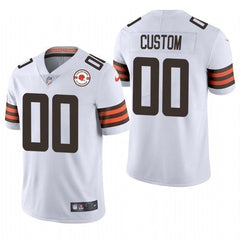 Men's Cleveland Browns Customized 2021 White 75th Anniversary Team Color Vapor Untouchable NFL Stitched Limited Jersey 
