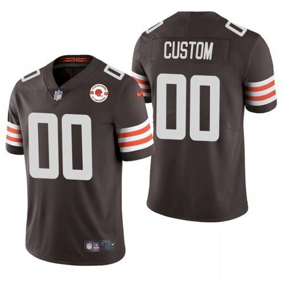 Men's Cleveland Browns Customized 2021 Brown 75th Anniversary Team Color Vapor Untouchable NFL Stitched Limited Jersey 