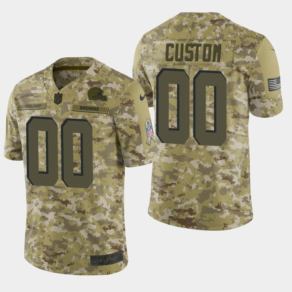 Men's Cleveland Browns Customized Camo Salute To Service NFL Stitched Limited Jersey 