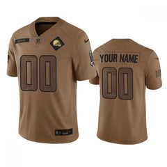 Men's Cleveland Browns Active Player Custom 2023 Brown Salute To Service Limited Stitched Jersey 