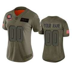 Women's Cleveland Browns Customized 2019 Camo Salute To Service NFL Stitched Limited Jersey 