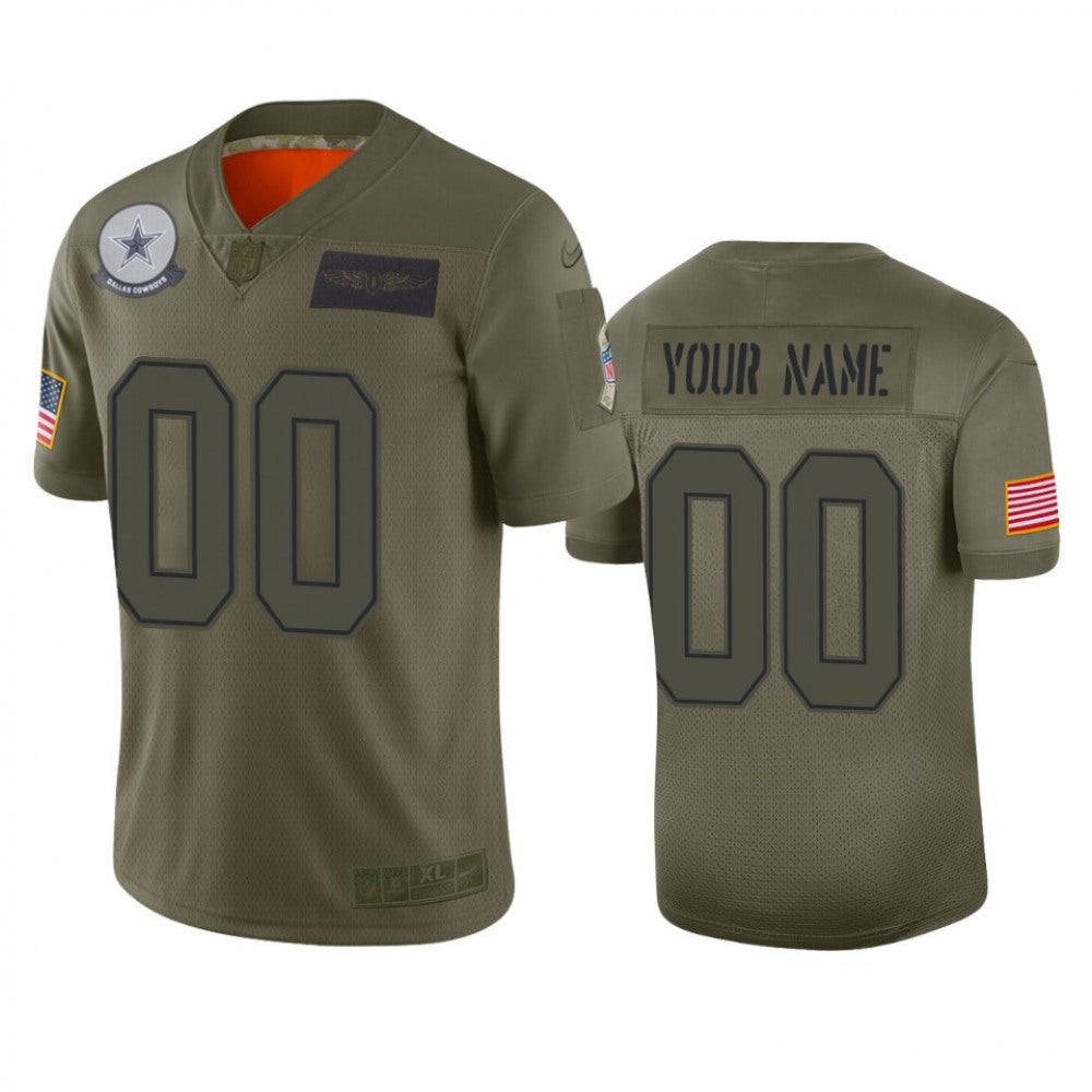 Men's Dallas Cowboys Customized 2019 Camo Salute To Service NFL Stitched Limited Jersey 