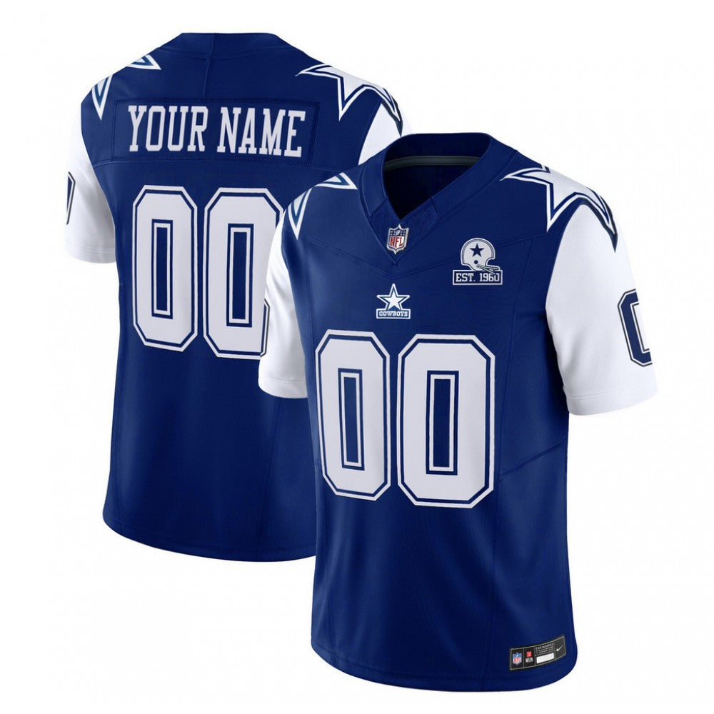 Men's Dallas Cowboys Active Player Custom Navy 2023 F.U.S.E. With Established In 1960 Patch Vapor Limited Stitched Football Jersey 