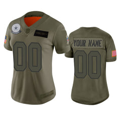 Women's Dallas Cowboys Customized 2019 Camo Salute To Service NFL Stitched Limited Jersey(Run Small 