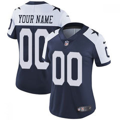 Women's Dallas Cowboys ACTIVE PLAYER Custom Navy Blue Thanksgiving Limited Stitched Jersey 