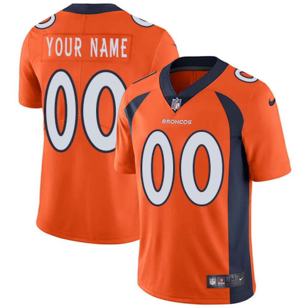 Men's Denver Broncos Customized Orange Team Color Vapor Untouchable NFL Stitched Limited Jersey 