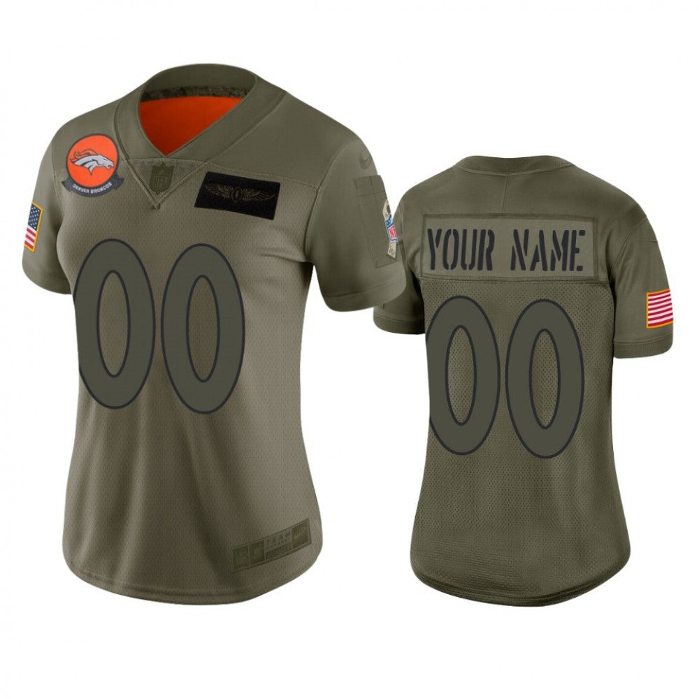 Women's Denver Broncos Customized 2019 Camo Salute To Service NFL Stitched Limited Jersey(Run Small 