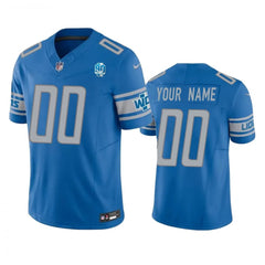 Men's Detroit Lions Active Player Custom Blue 2023 F.U.S.E. 90th Anniversary Vapor Untouchable Limited Stitched Jersey 